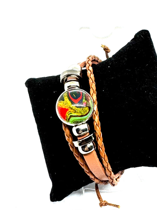 #7 “Main Character Chaos” Handmade Abstract Wrap Bracelet — One-of-a-Kind FDSS Statement Jewelry | Unique Resin Art Bracelet | Gift for Bold Souls