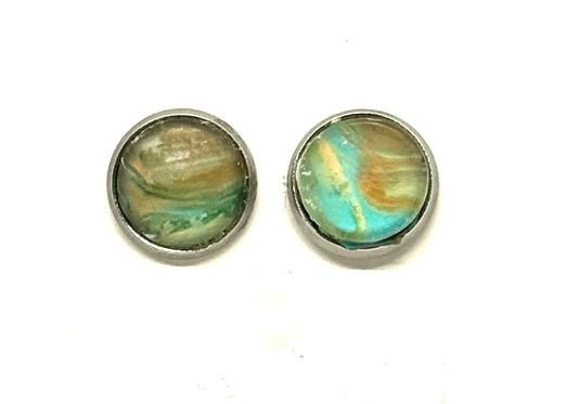 Beach, Please… My Earrings Have Better Vacations Than You | Handmade Ocean Swirl Stud Earrings