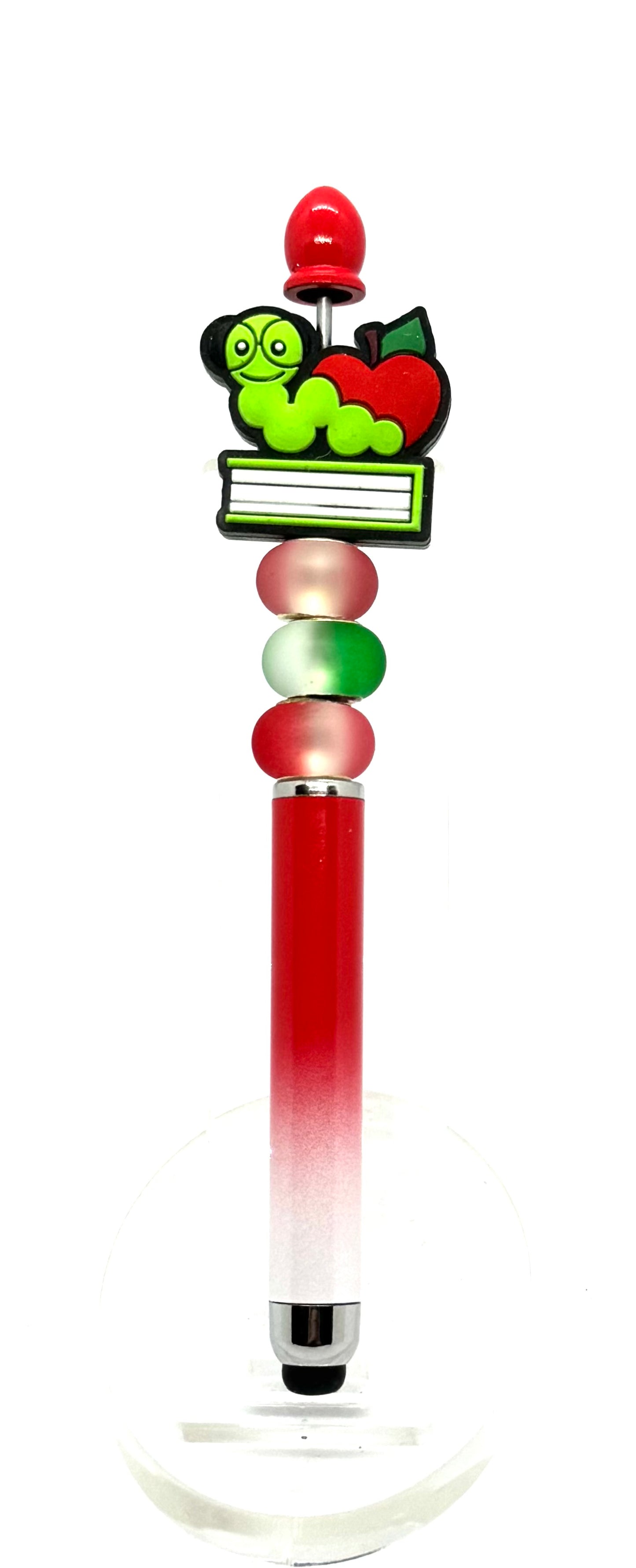 Bookworms, Apples & Beautiful Chaos | Handmade Teacher Beaded Stylus Pen