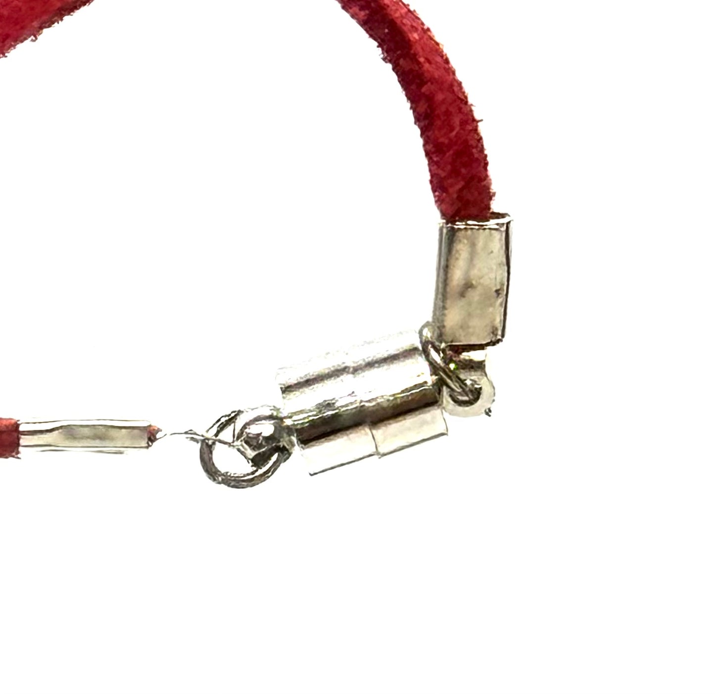“Holiday Breakdown in a Bottle” Red Cord Beaded Necklace | 26” | Magnetic Clasp | Glitter Bottle Pendant