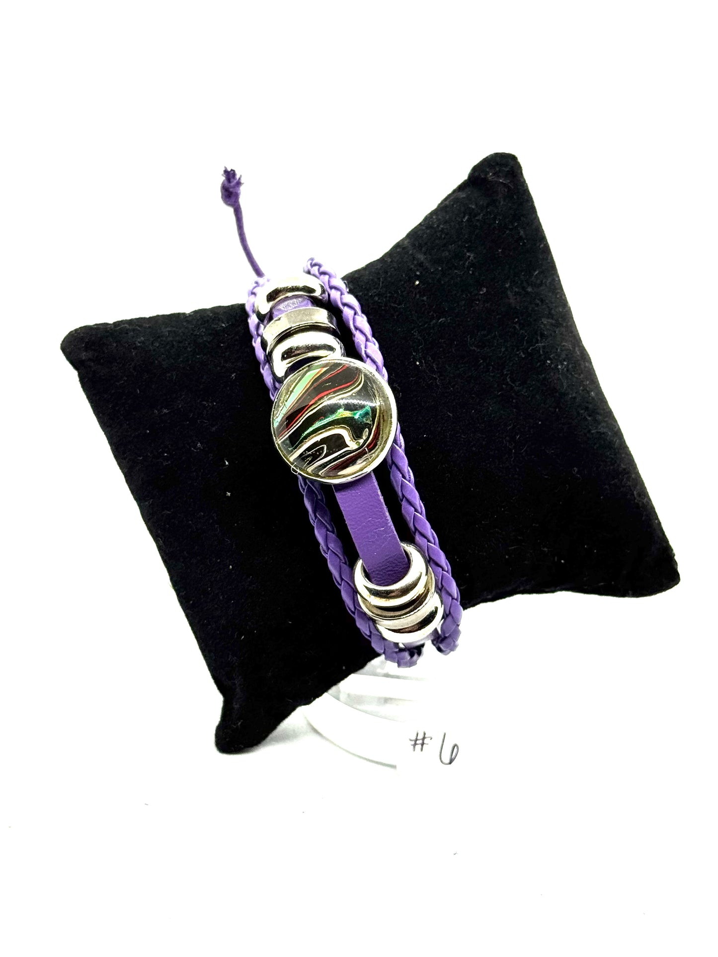 #6 Pretty but Problematic – Purple Leather Statement Bracelet