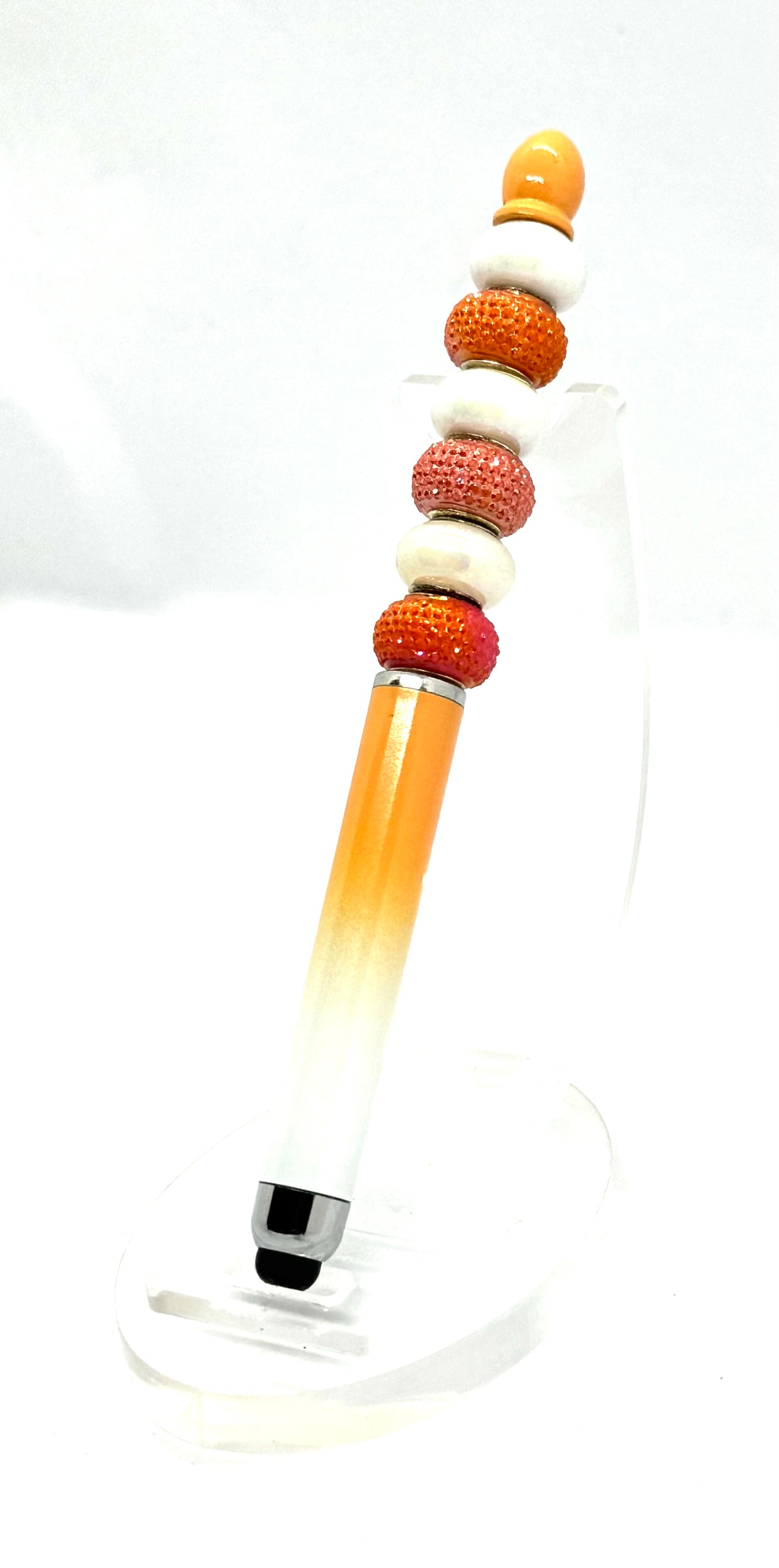 Orange You Glad You’re This Fabulous? | Handmade Orange Beaded Stylus Pen