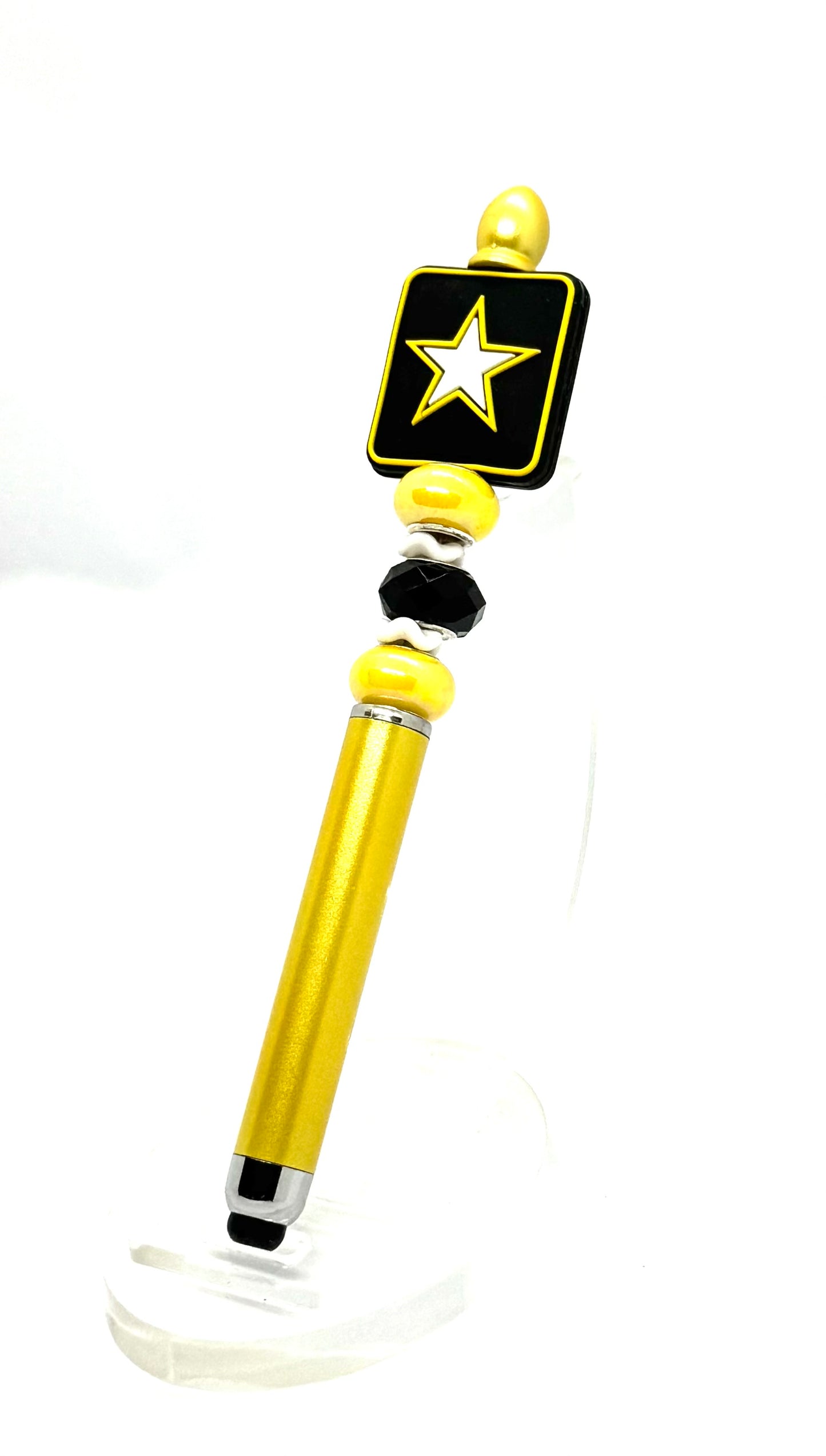 Gold Standard Sass | Handmade Army Pride Beaded Stylus Pen