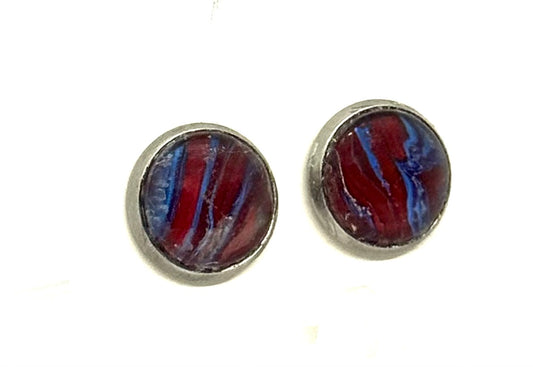 Beautiful Disaster | Handmade Crimson Galaxy Stud Earrings