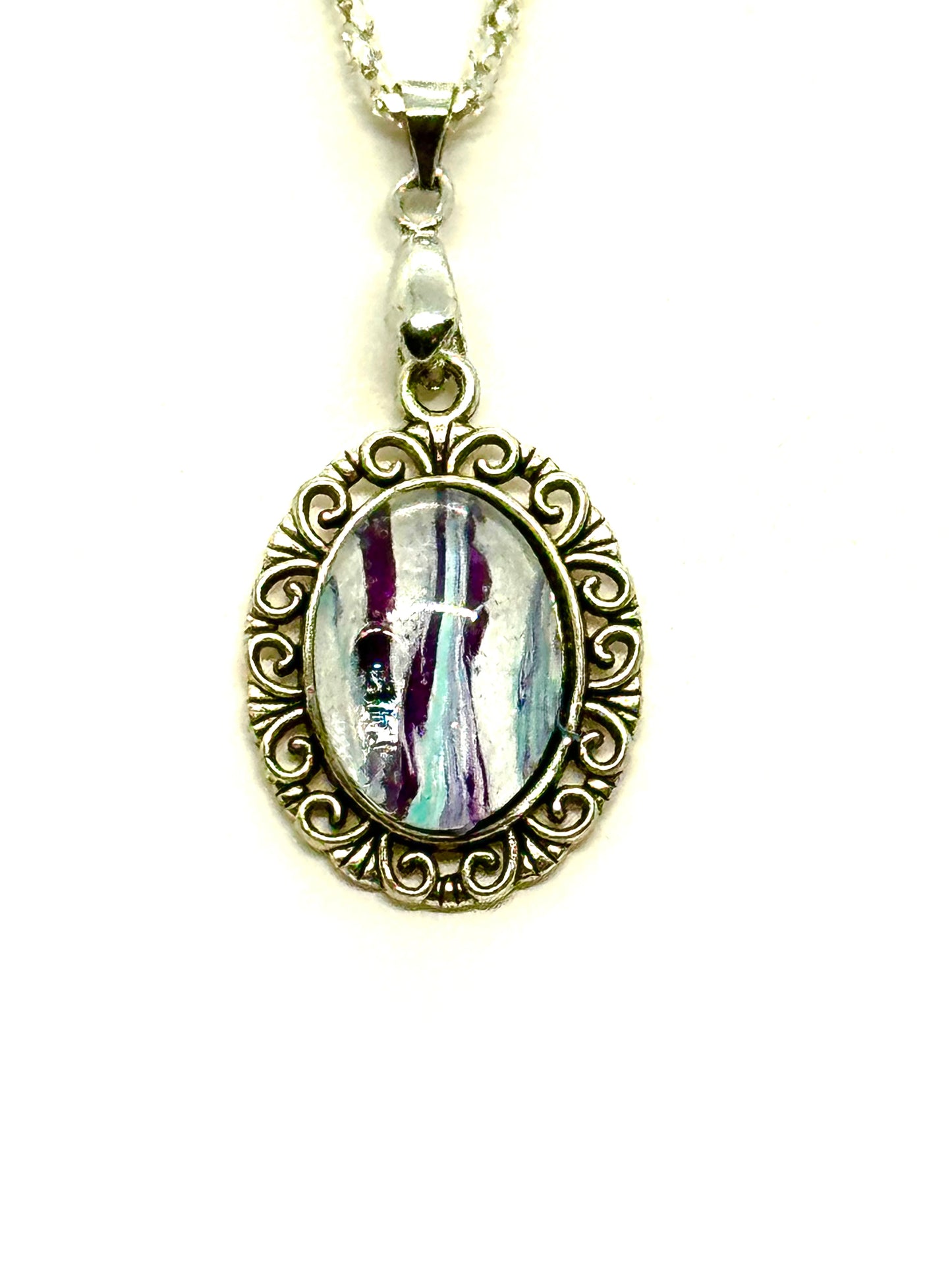 Paint Pour Necklace #14