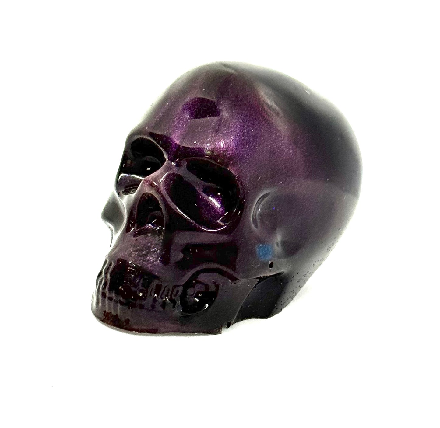 “Midnight Regret” Skull — Handmade Resin Gothic Decor | Deep Purple Black Shimmer | Dark Aesthetic FDSS One-of-a-Kind