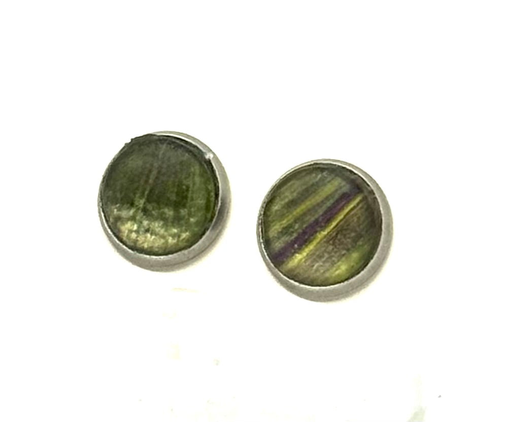 Moss Boss | Handmade Woodland Swirl Stud Earrings