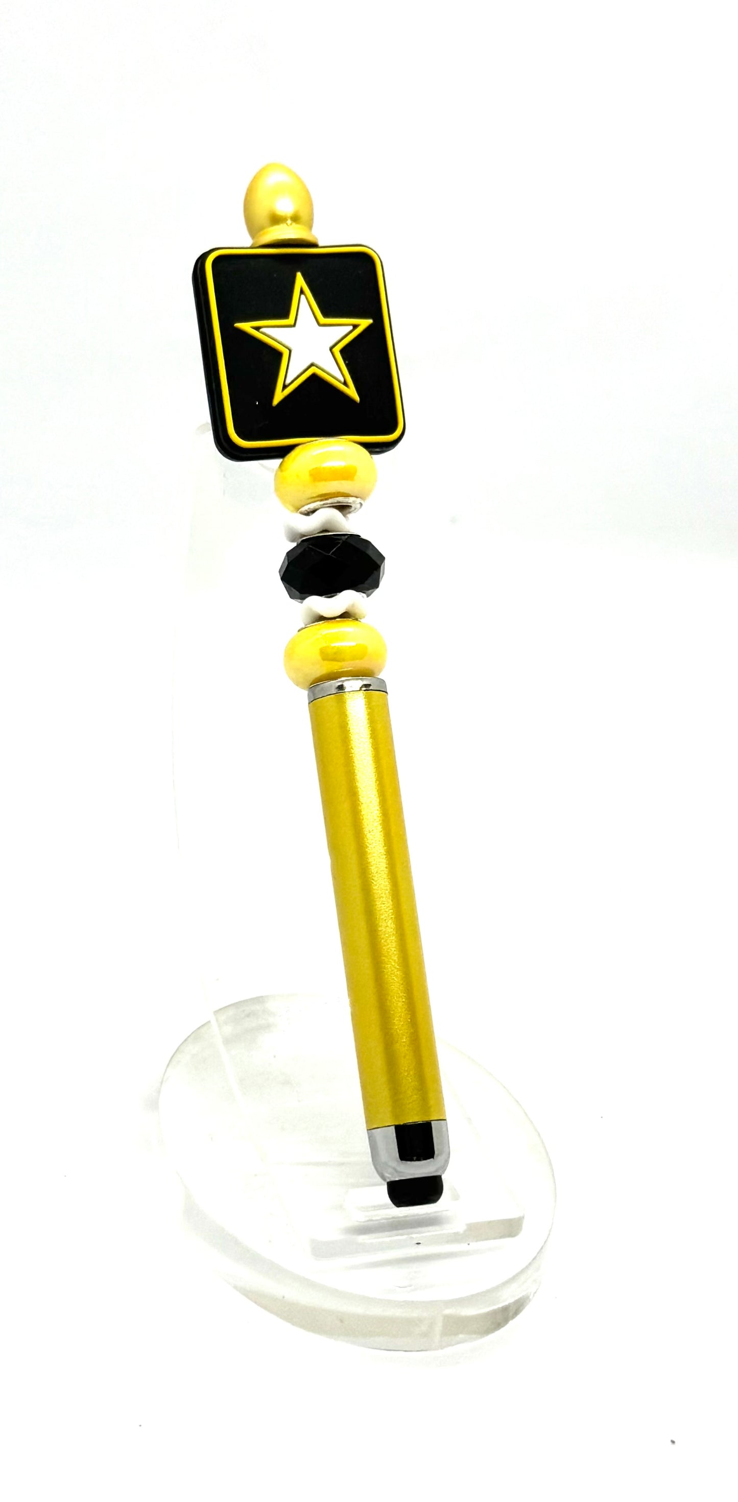 Gold Standard Sass | Handmade Army Pride Beaded Stylus Pen
