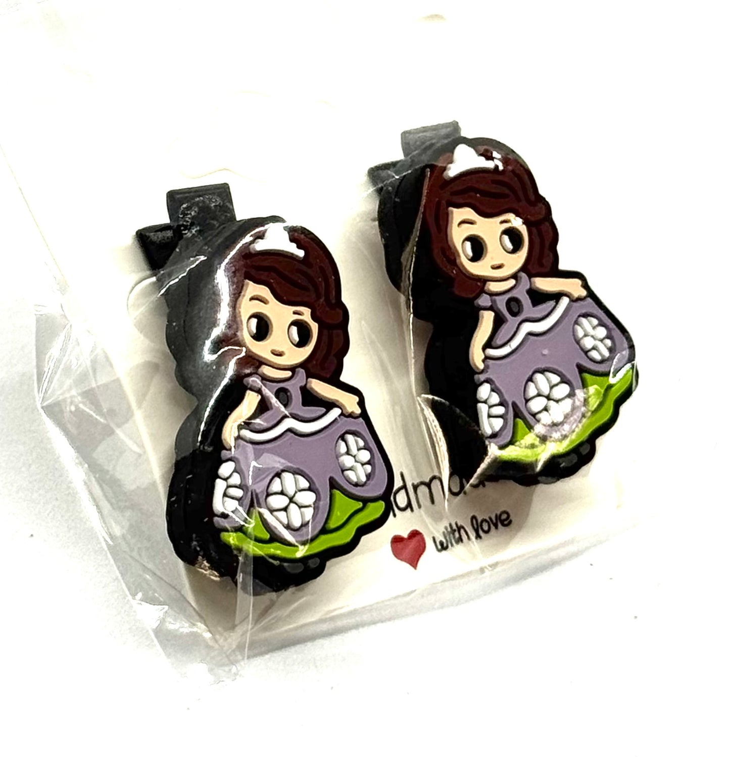 #5 Royal Chaos Barrettes – Purple Dress Princess Hair Clips (2pc Set)