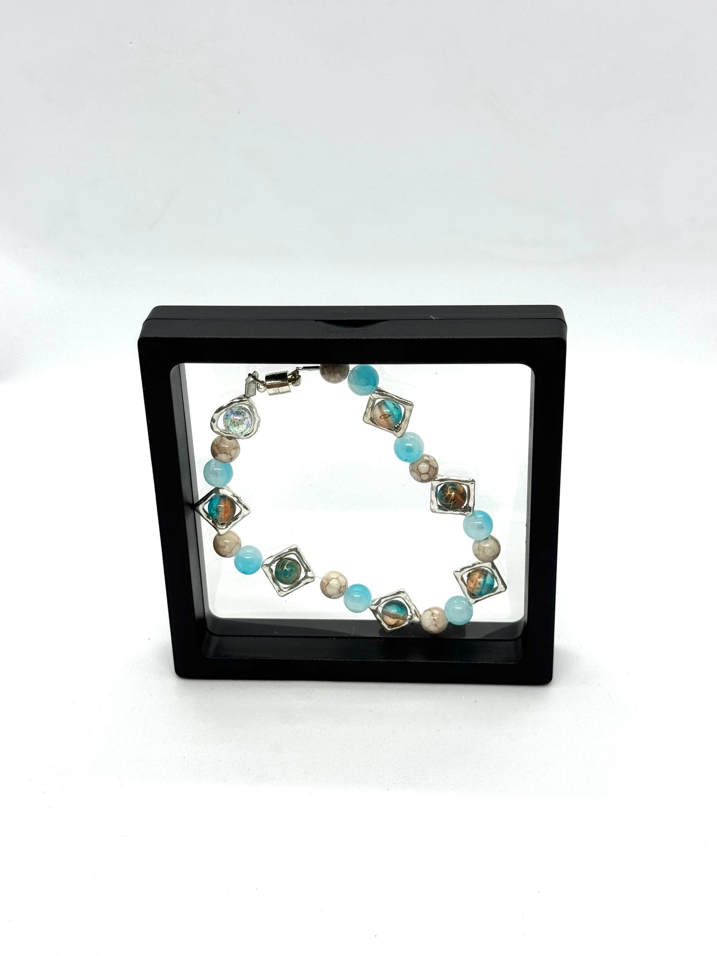 Ocean Drift Anklet – Handmade Beaded Anklet with Artisan Glass Charms