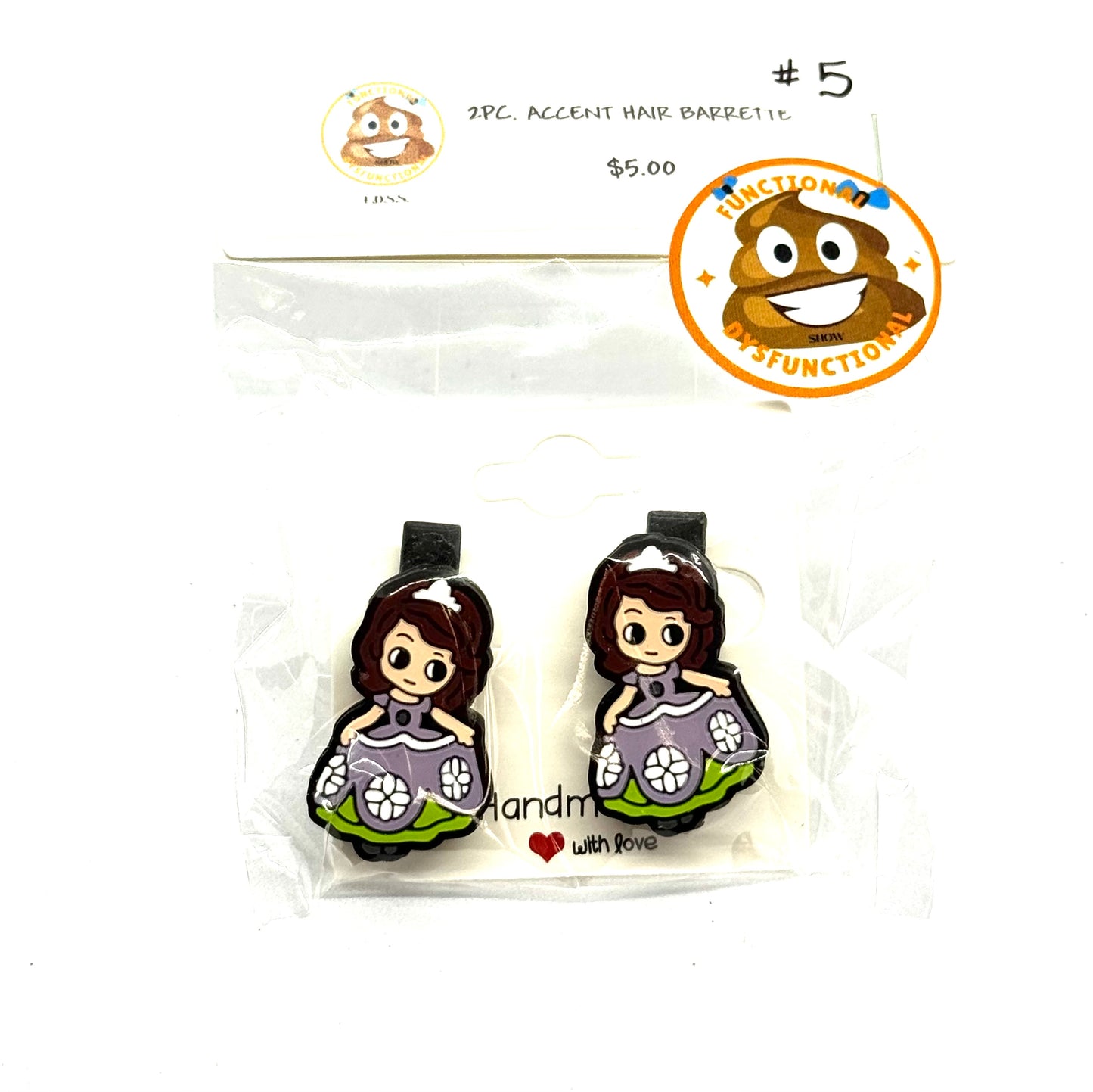 #5 Royal Chaos Barrettes – Purple Dress Princess Hair Clips (2pc Set)