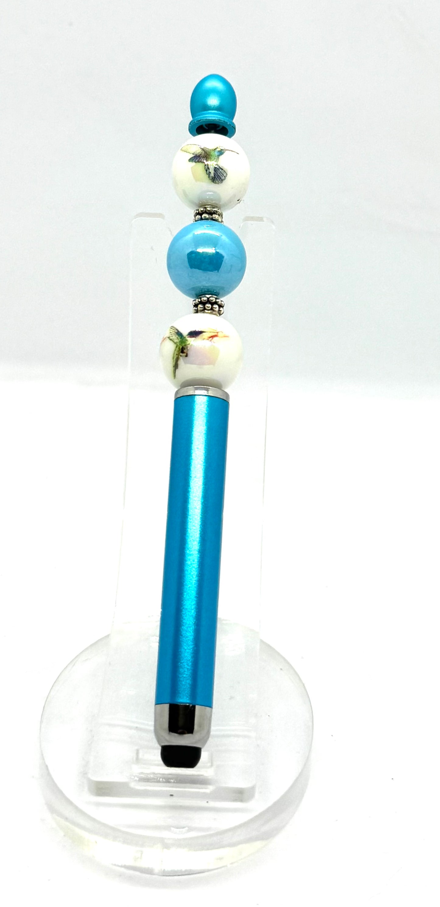 Fueled by Coffee & Hummingbird Energy | Handmade Hummingbird Beaded Stylus Pen