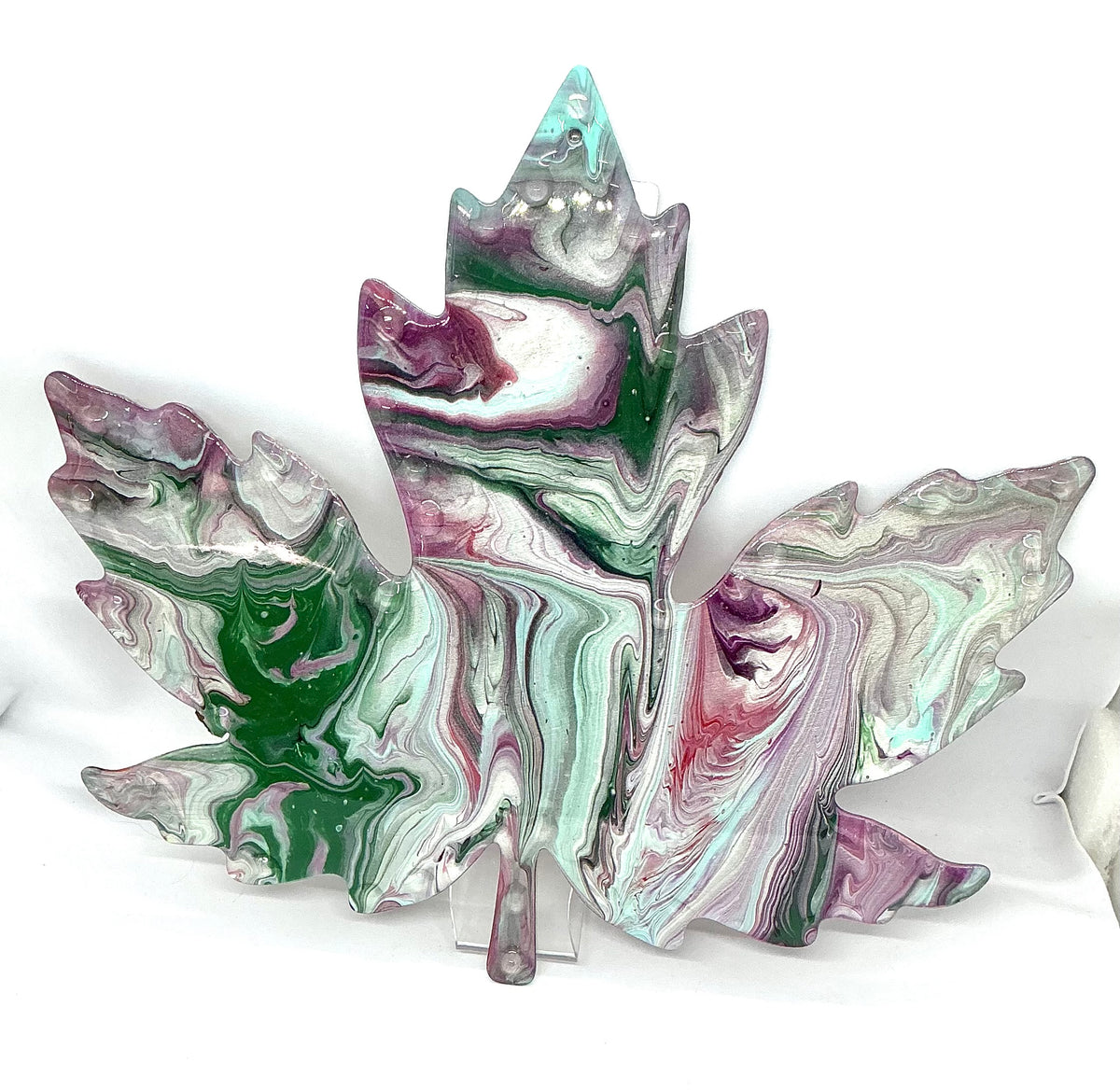 Leaf Me to My Nonsense | Green & Purple Maple Leaf Wall Art