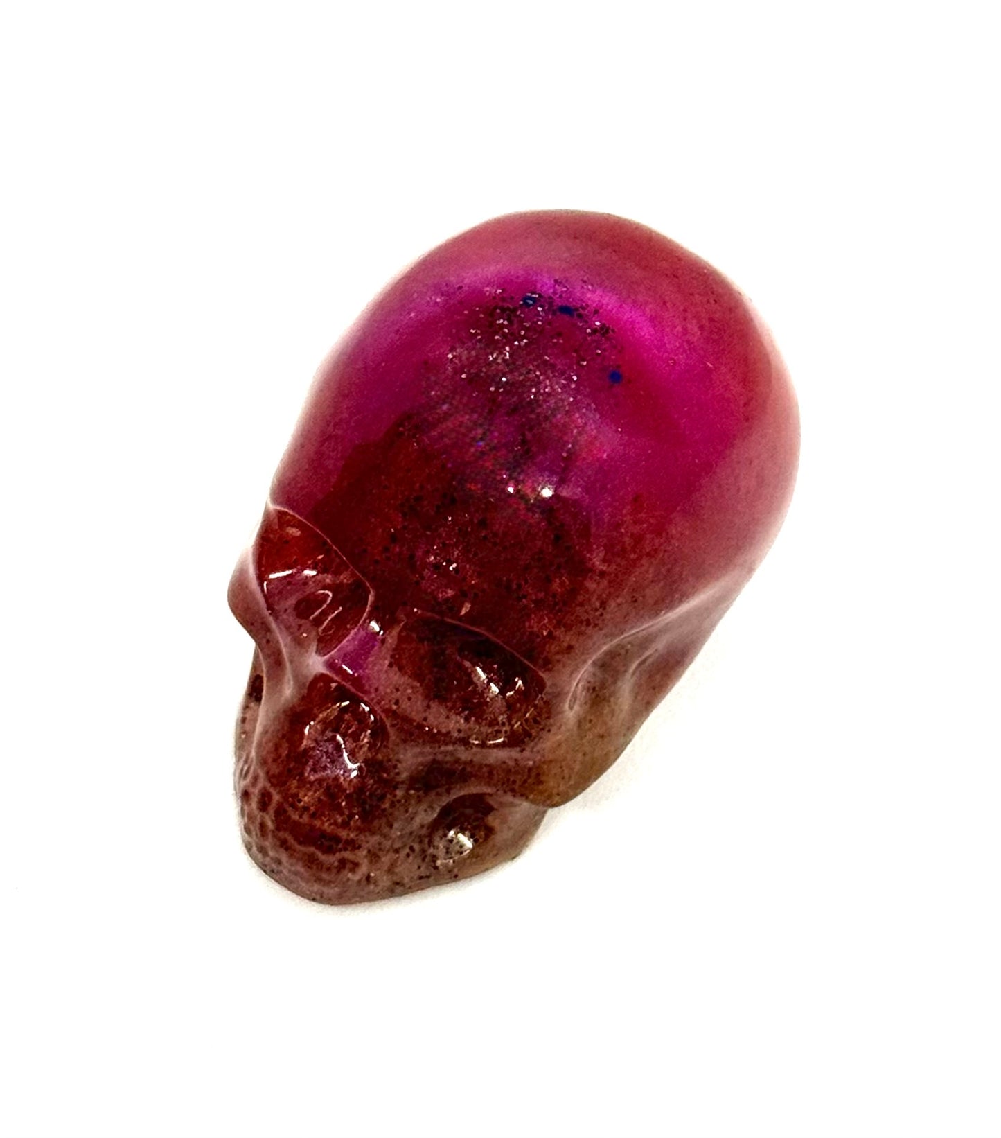 “Sweet Tooth Sin” Skull — Handmade Resin Gothic Decor | Red Pink Glitter Skull | Dark Cute Aesthetic | One-of-a-Kind FDSS