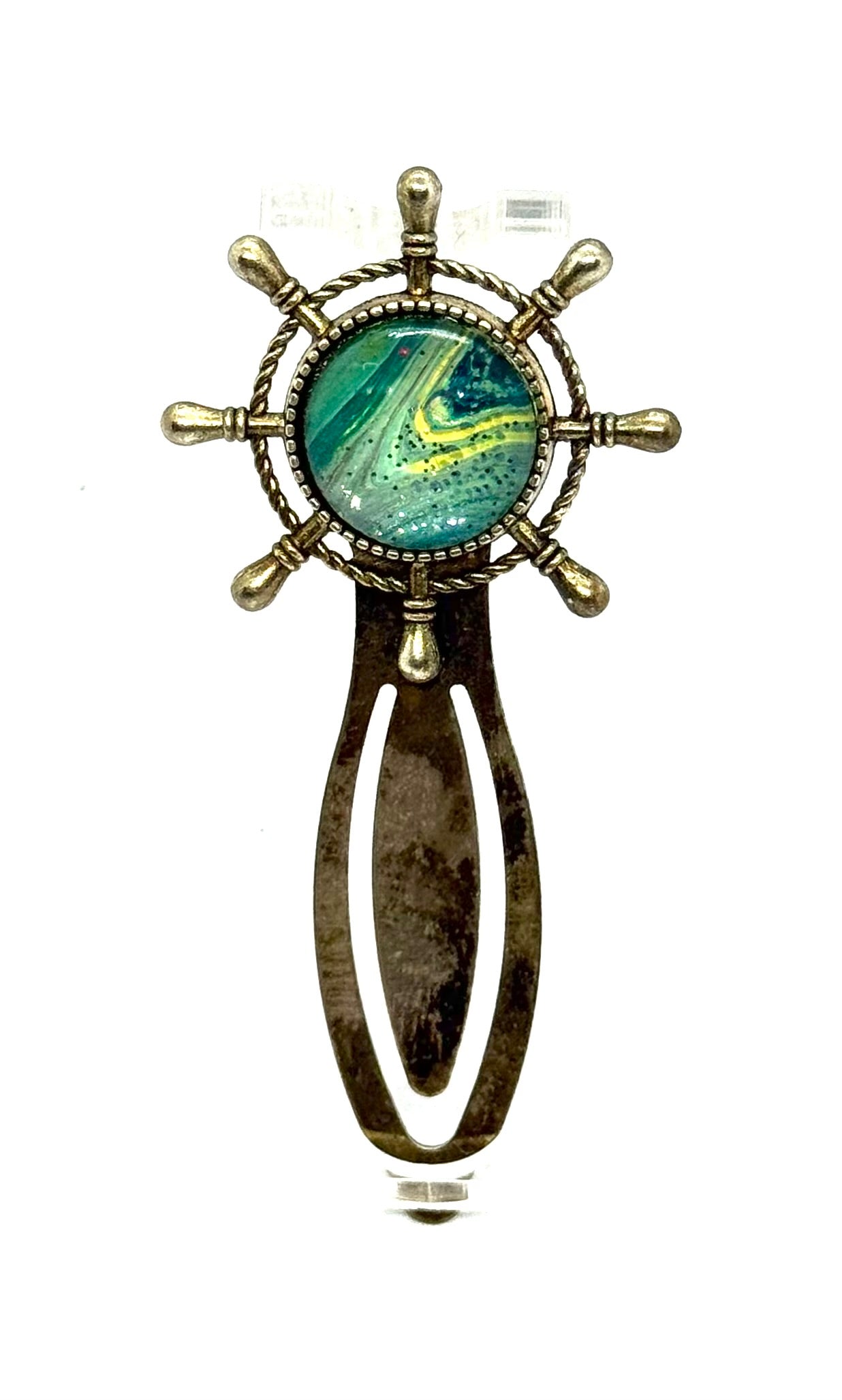The “Mentally at Sea, Physically in Chapter 12” Handmade Ship Wheel Bookmark