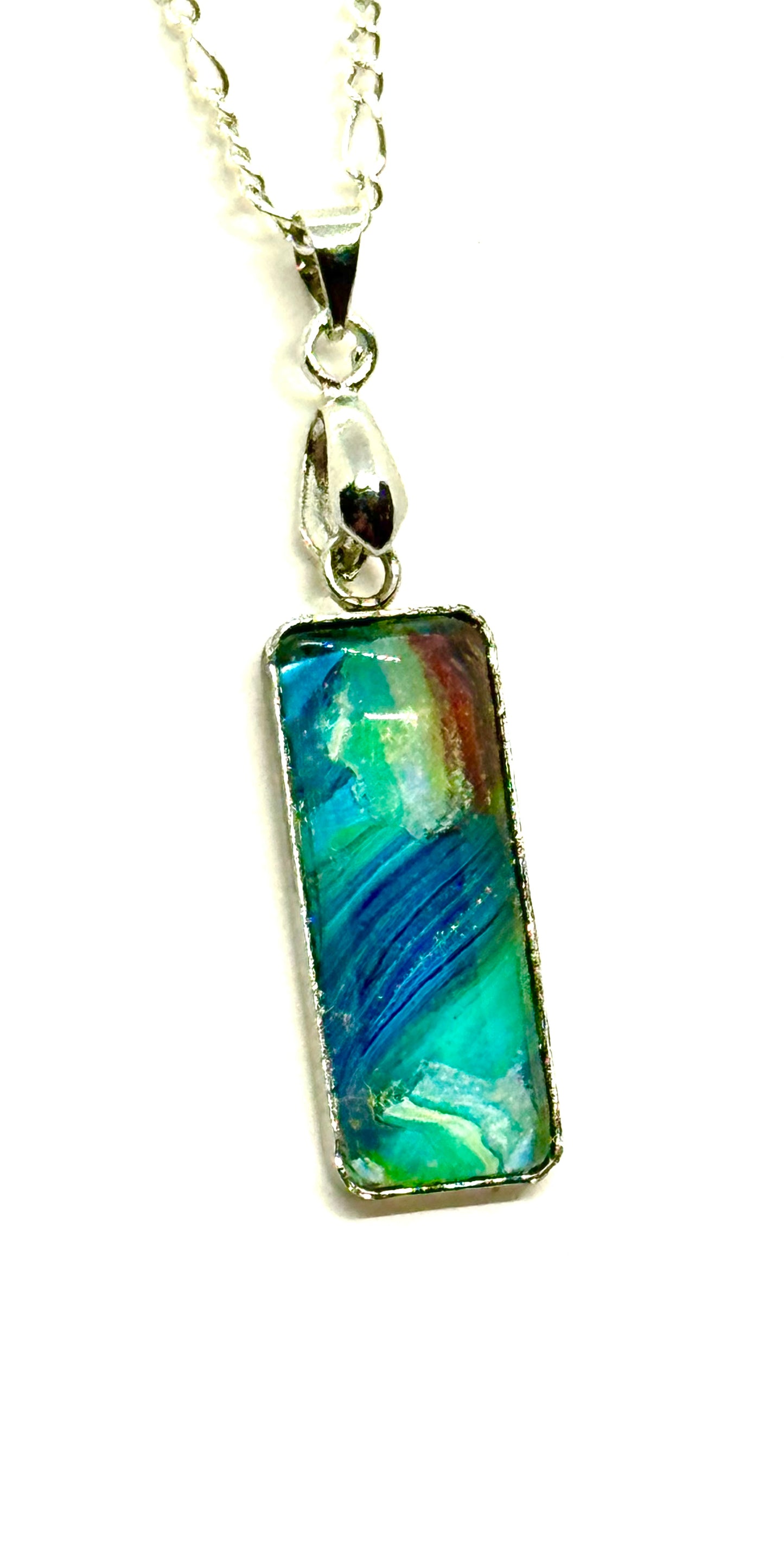 Paint Poured Necklace #10