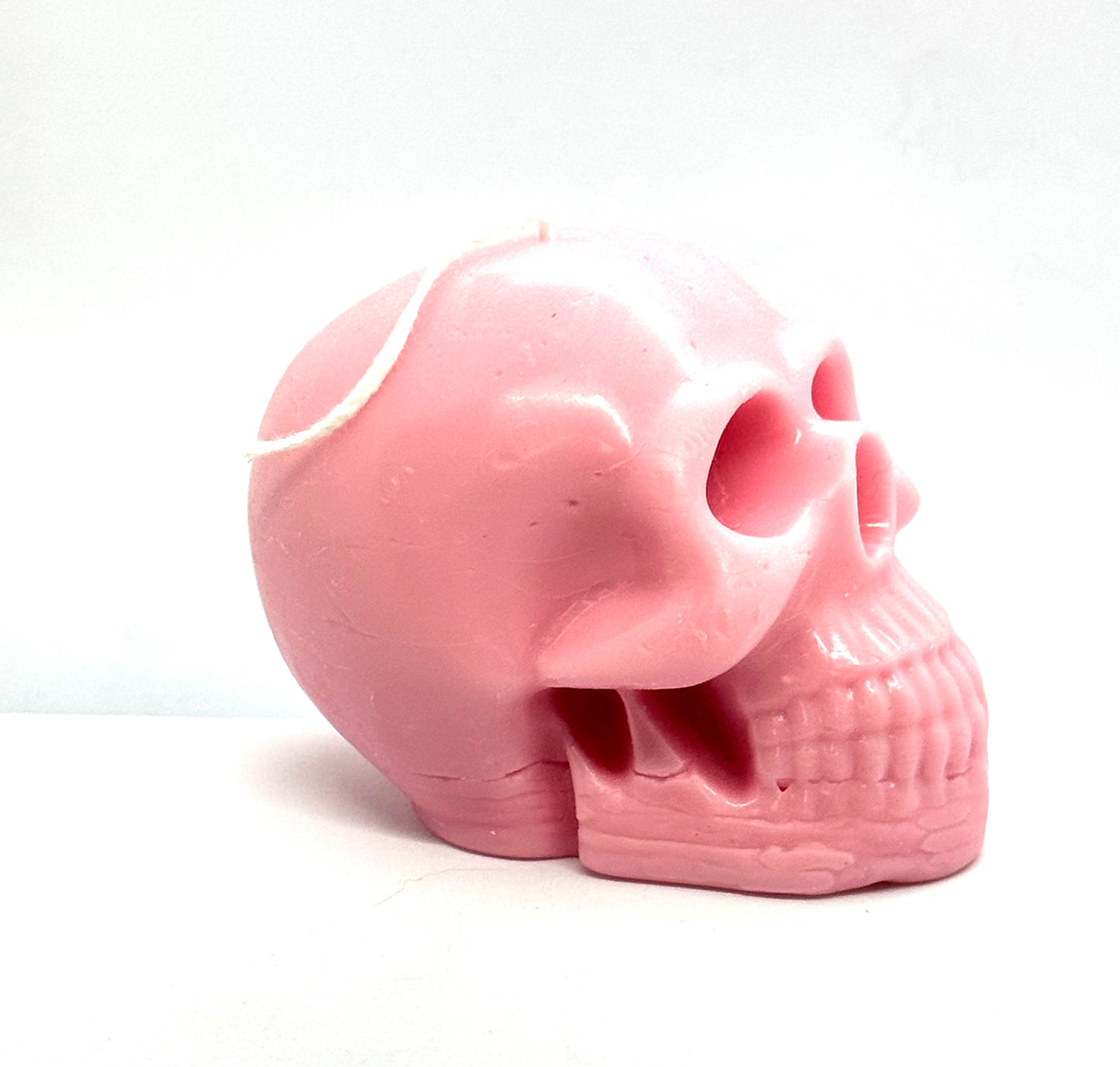 “Soft Enough to Stay” Skull Candle – Peach Scented Love Trap | Until Death Do Us Part Collection | Handmade Skull Candle