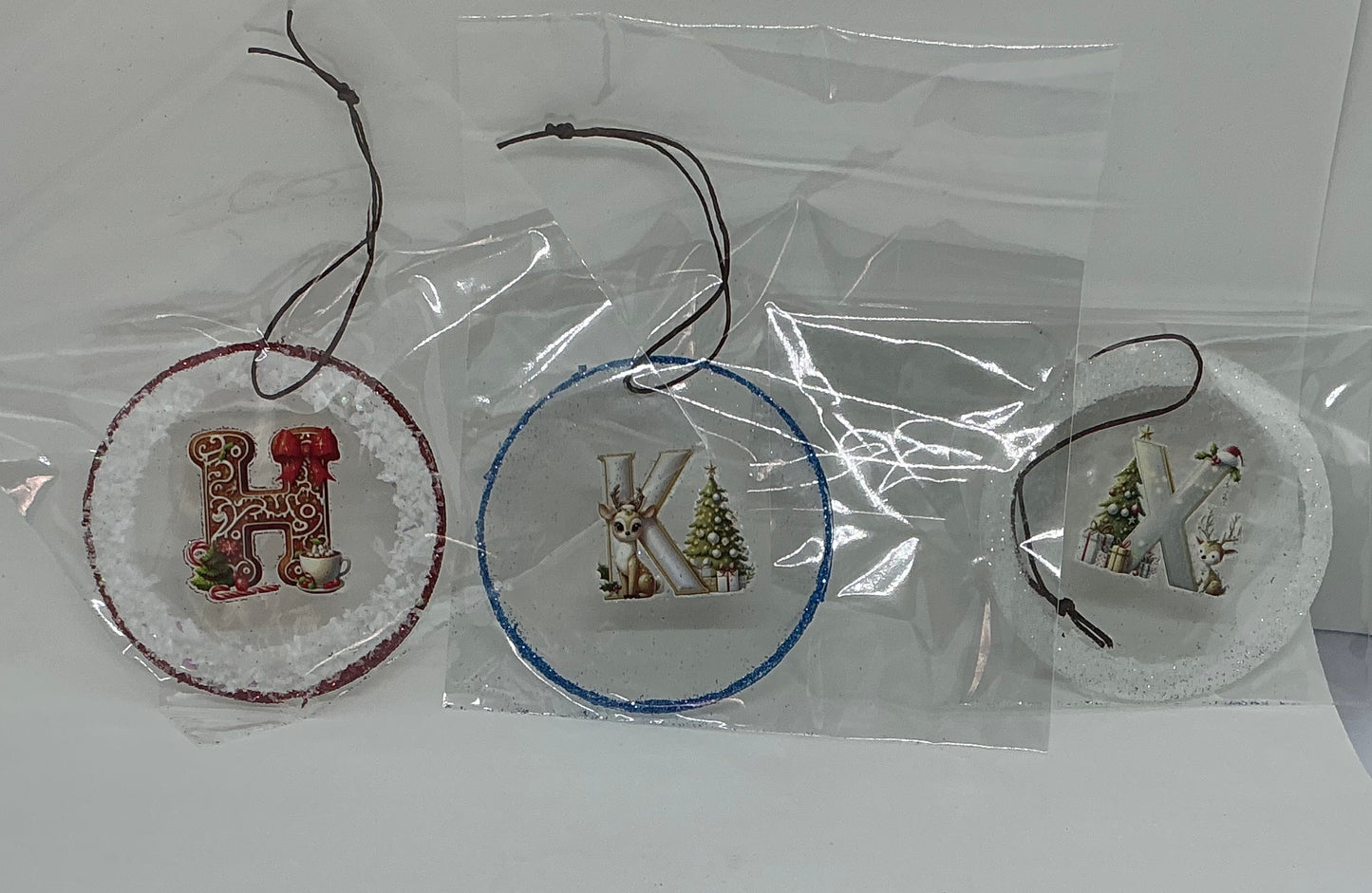 Acrylic disk Christmas ornaments